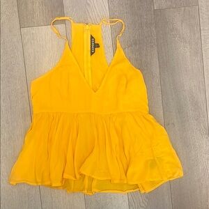 Express Yellow Asymmetrical Ruffled Camisole